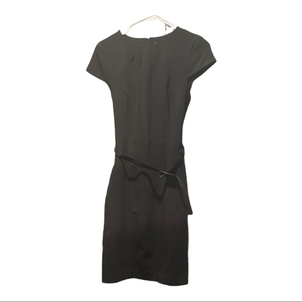 Black capped sleeve dress